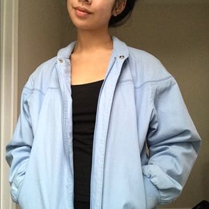 baby blue bomber jacket